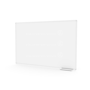 תמונה של לוח מחיק לבן עם מסגרת עץ